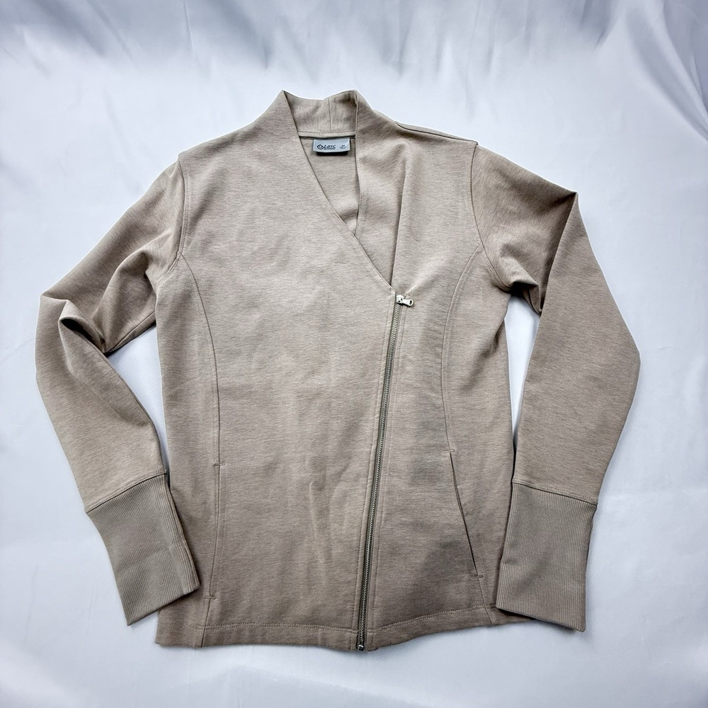 Tasc Performance Women's Asymmetrical Zip Jacket‎ Taupe Size M